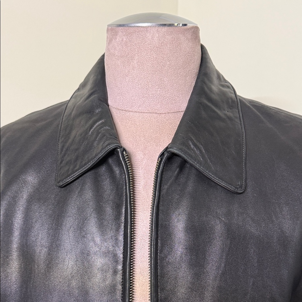 Alfani Buttery Soft Black Leather Jacket - Size Large - Picture 5 of 14